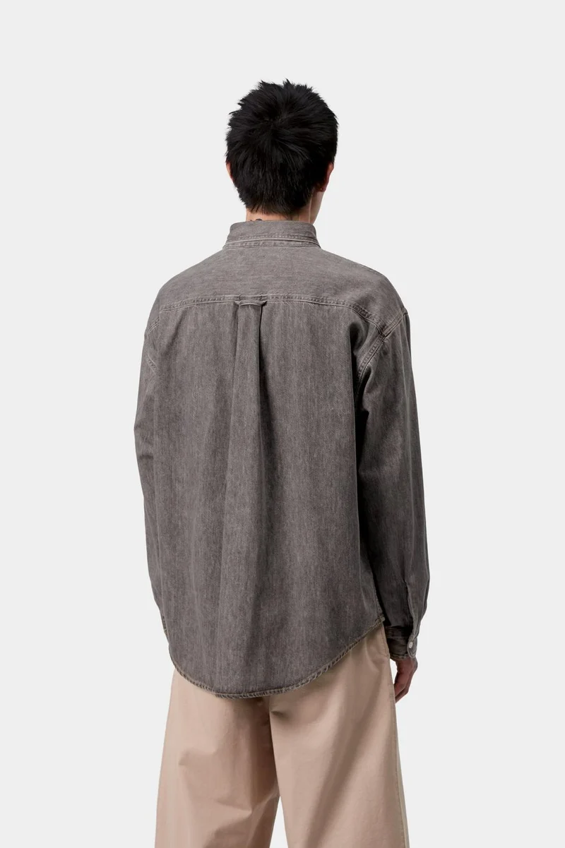Carhartt WIP Herren Lucas Hemd | Schwarz Gebleicht