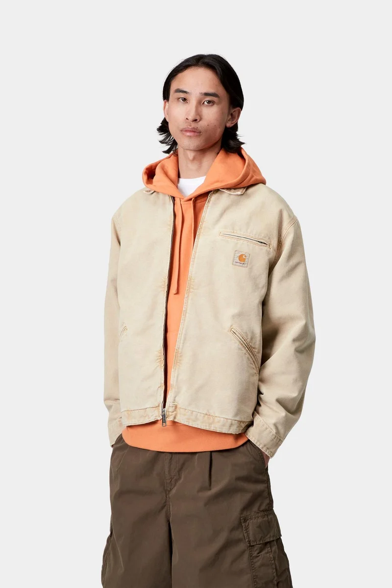 Carhartt WIP Detroit Jacke für Herren | Dusty Hamilton Brown Chalk Wash