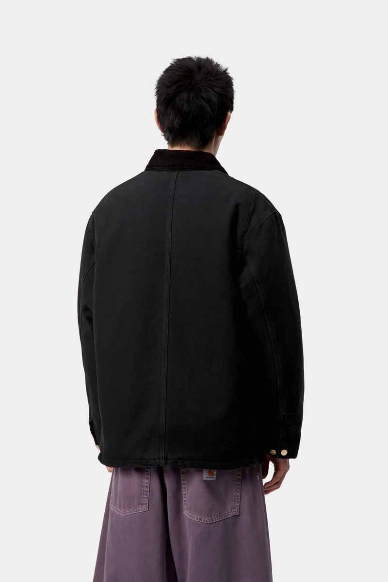 Carhartt WIP Herren OG Chore Manteljacke | Leinwand aus schwarzem Stein