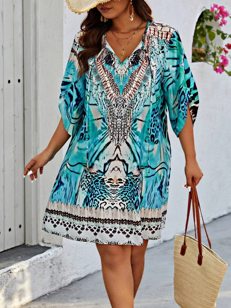 Ruby-Weinlese-inspiriertes Kleid mit Zufallsmuster