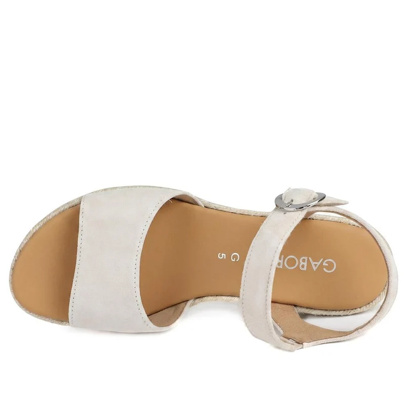 Gabor Wedge Heel Buckle Fasten Espadrilles - GABC43511 / 330 409 - Beige