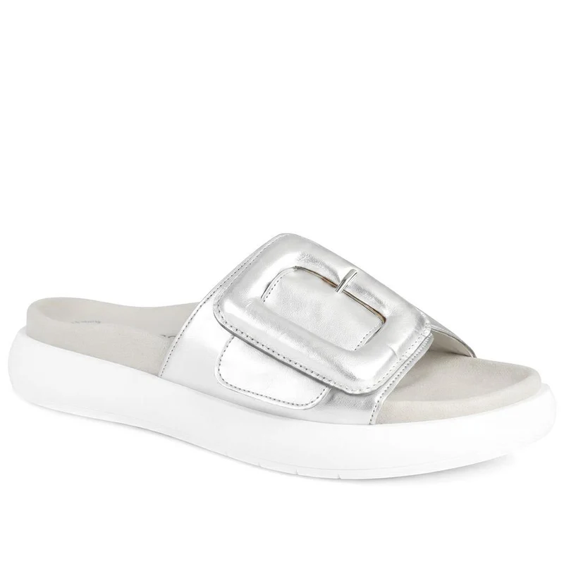 Gabor Faux Buckle Adjustable Fasten Sandals - GABC43510 / 330 408 - Silver