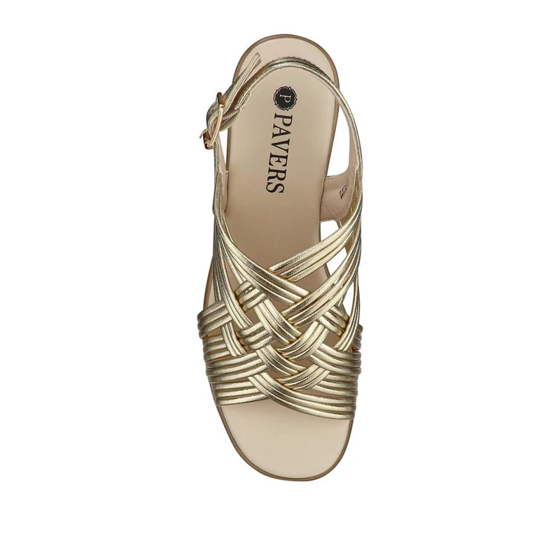 High Wedge-Heeled Sandals - WOIL41048 / 327 232 - Gold
