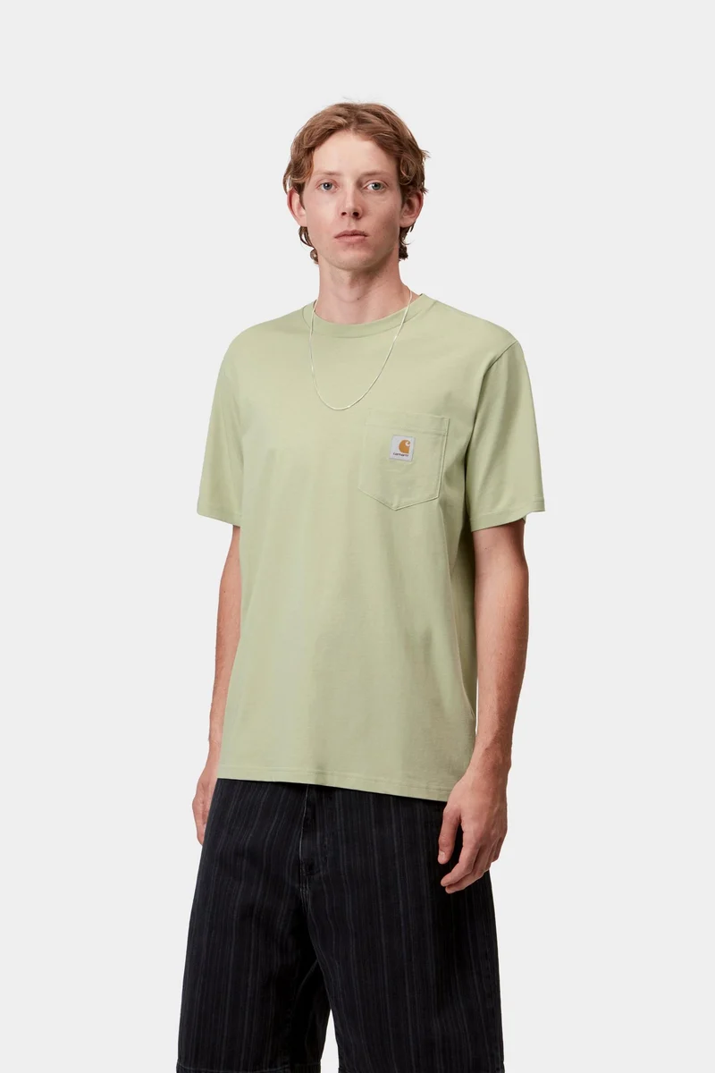 Carhartt WIP Herren T-Shirt mit Tasche | Blasses Olivgrün