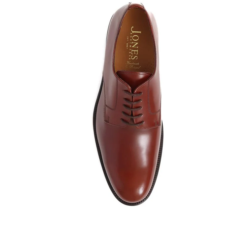 Cambridge Leather Polished Derby Shoes - CAMBRIDGE2 / 323 783 - Walnut