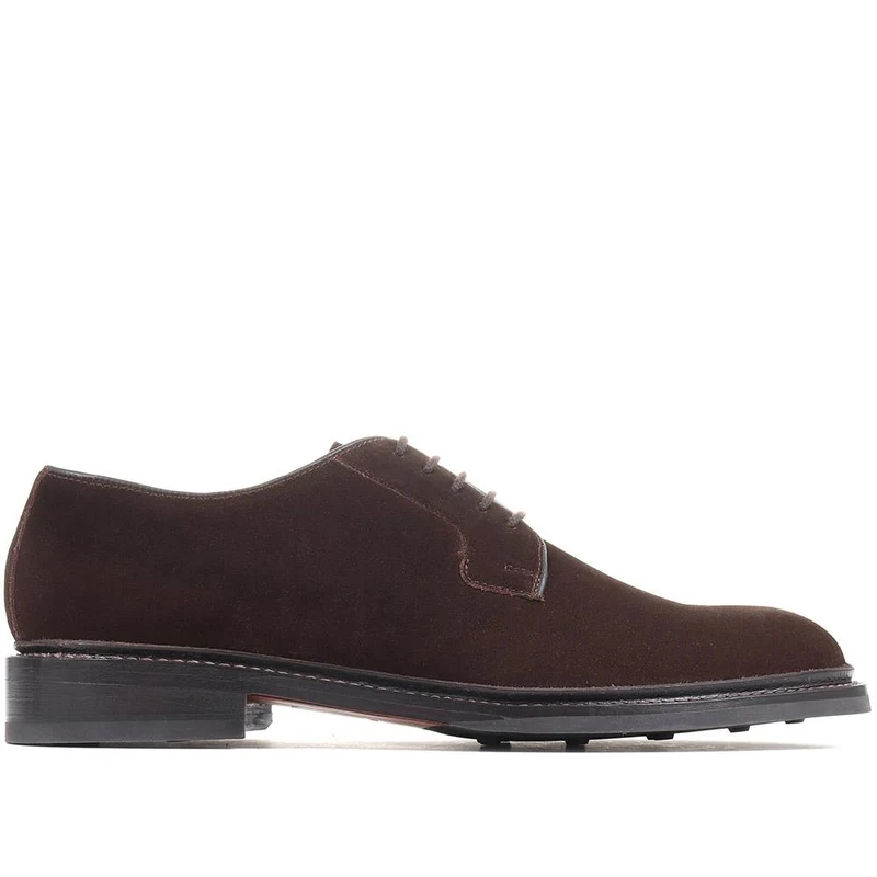 Brussels Leather Derby Shoe - BRUSSELS / 320 740 - Brown Suede