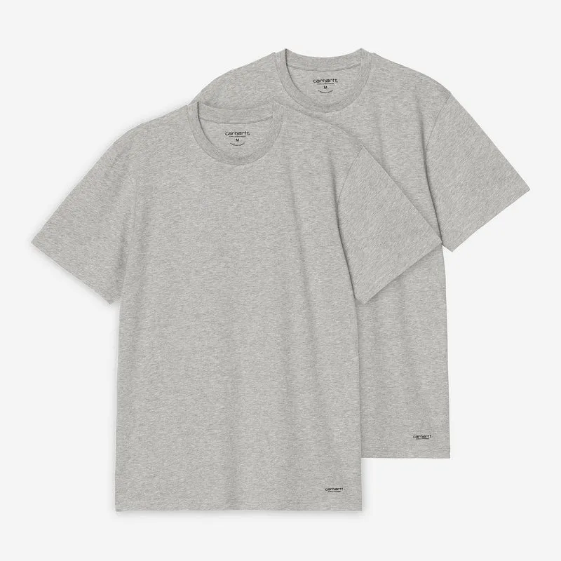 Carhartt WIP Herren Standard Rundhals Kurzarm T-Shirt (2er-Pack) | Grau meliert
