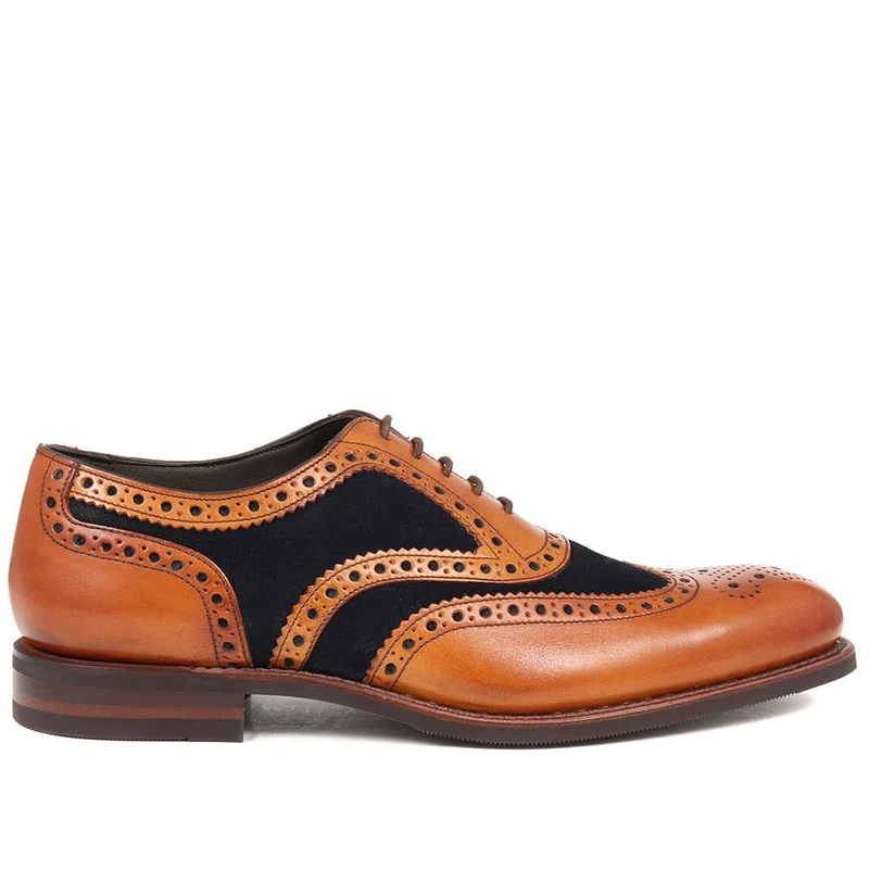 Kerridge Wide Fit Leather Oxford Brogues - LOA29507 / 316 966 - Tan-Navy