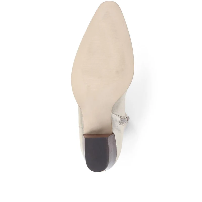 Lizia Heeled Leather Ankle Boots - LIZIA / 324 369 - Gold