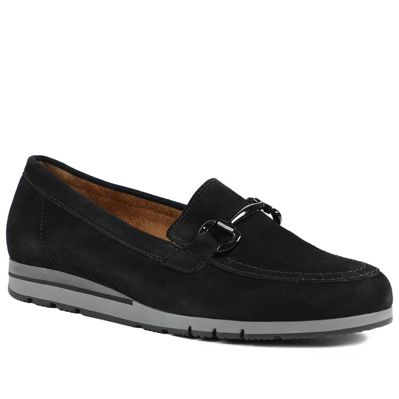 Gabor Wide Fit Leather Wedge Heel Loafers - GAB42548 / 329 080