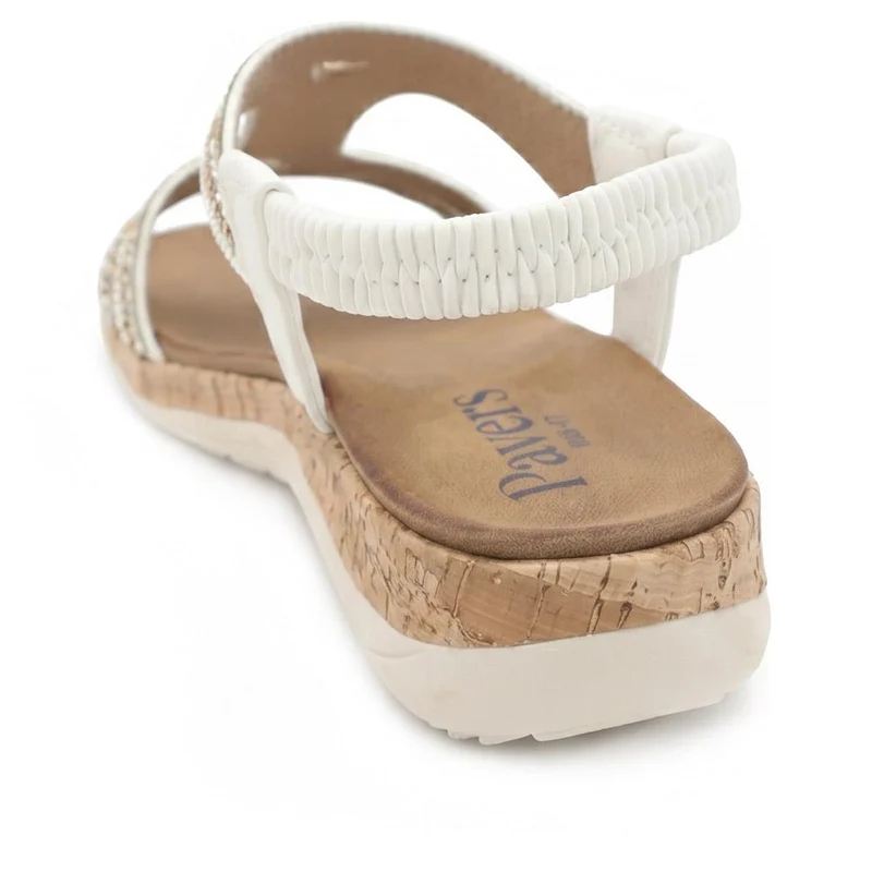 Wide Fit Elasticated Sandals - BAIZH43067 / 329 611 - White