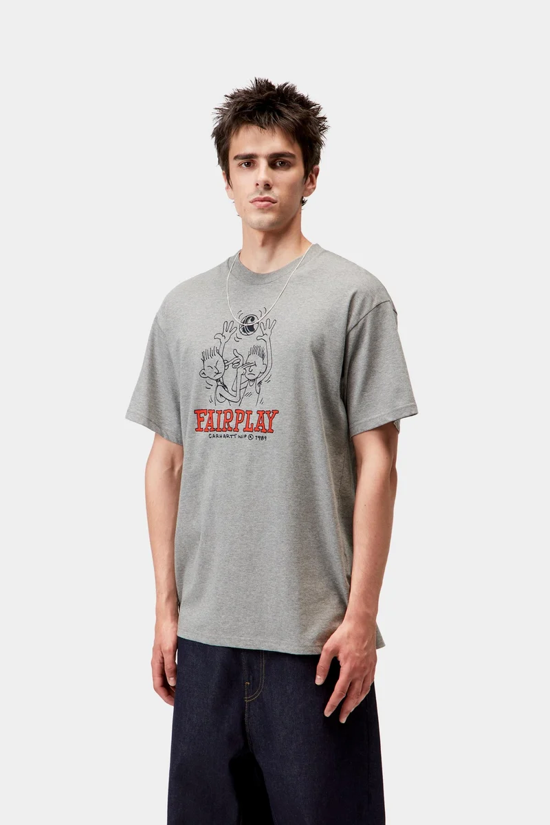 Carhartt WIP Herren Fairplay T-Shirt | Grau meliert