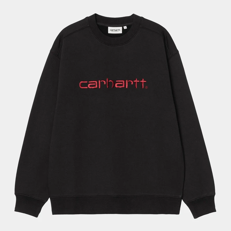 Carhartt WIP Frauen Carhartt Sweat Top | Schwarz / Scharlachrot