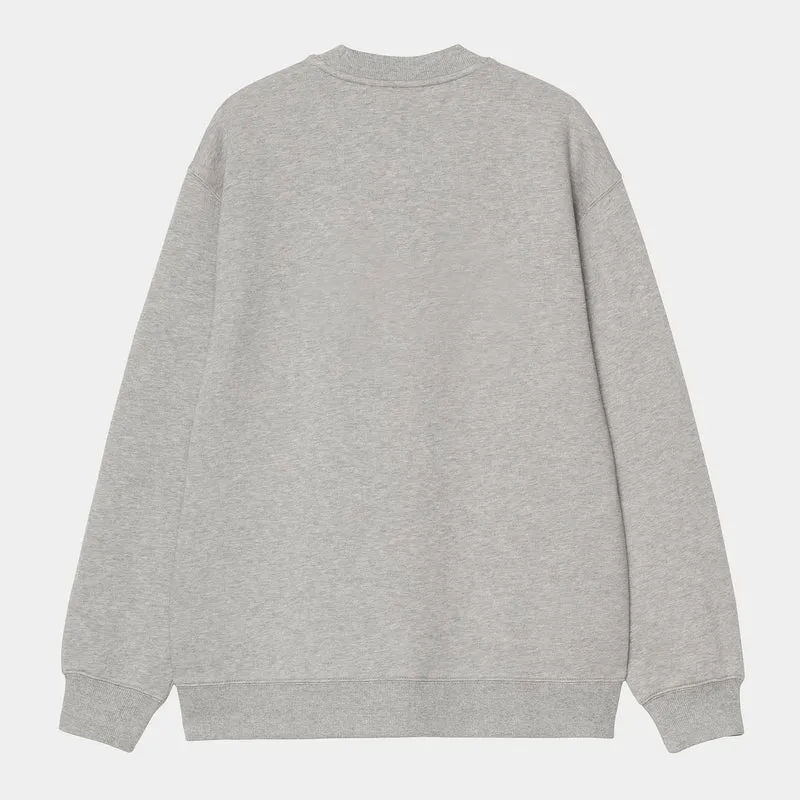 Carhartt WIP Frauen Carhartt Sweat Top | Grau meliert / Dunkeltanne