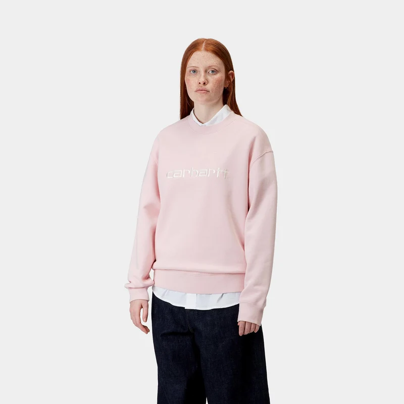 Carhartt WIP Frauen Carhartt Sweat Top | Air Pink / Wax