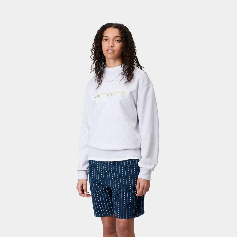 Carhartt WIP Frauen Carhartt Sweat Top | Ash Heather / Air Green