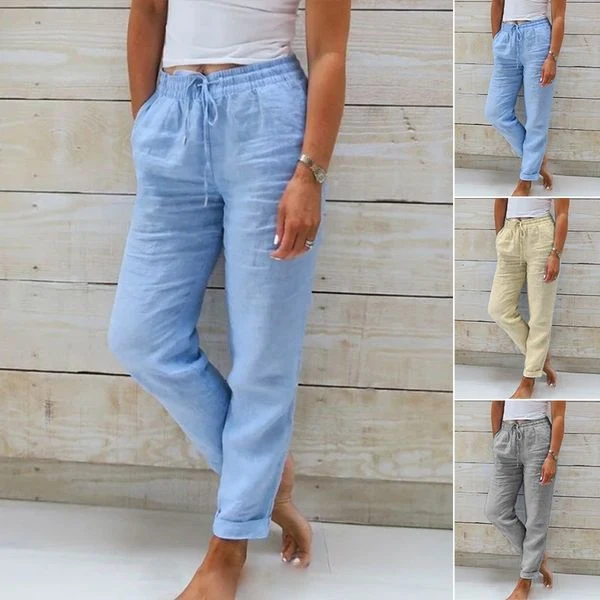 Adelina™ - Hose mit Gummizug aus Baumwolle und Leinen