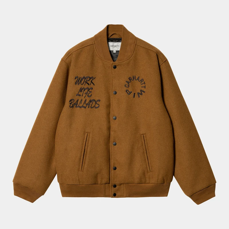 Carhartt WIP Bomberjacke für Herren im College-Stil – Dunkelbraun