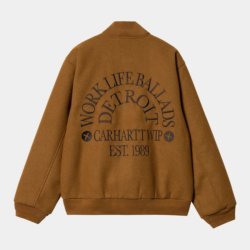 Carhartt WIP Bomberjacke für Herren im College-Stil – Dunkelbraun