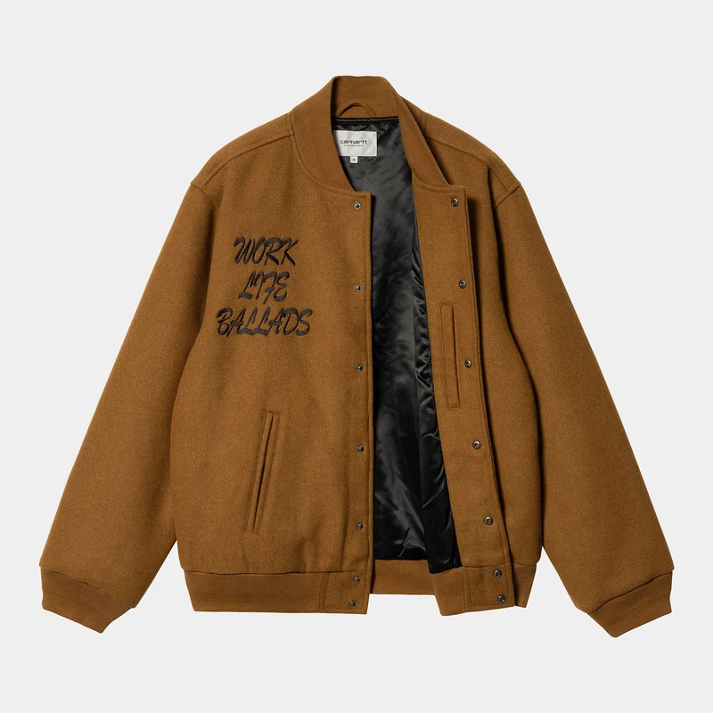 Carhartt WIP Bomberjacke für Herren im College-Stil – Dunkelbraun