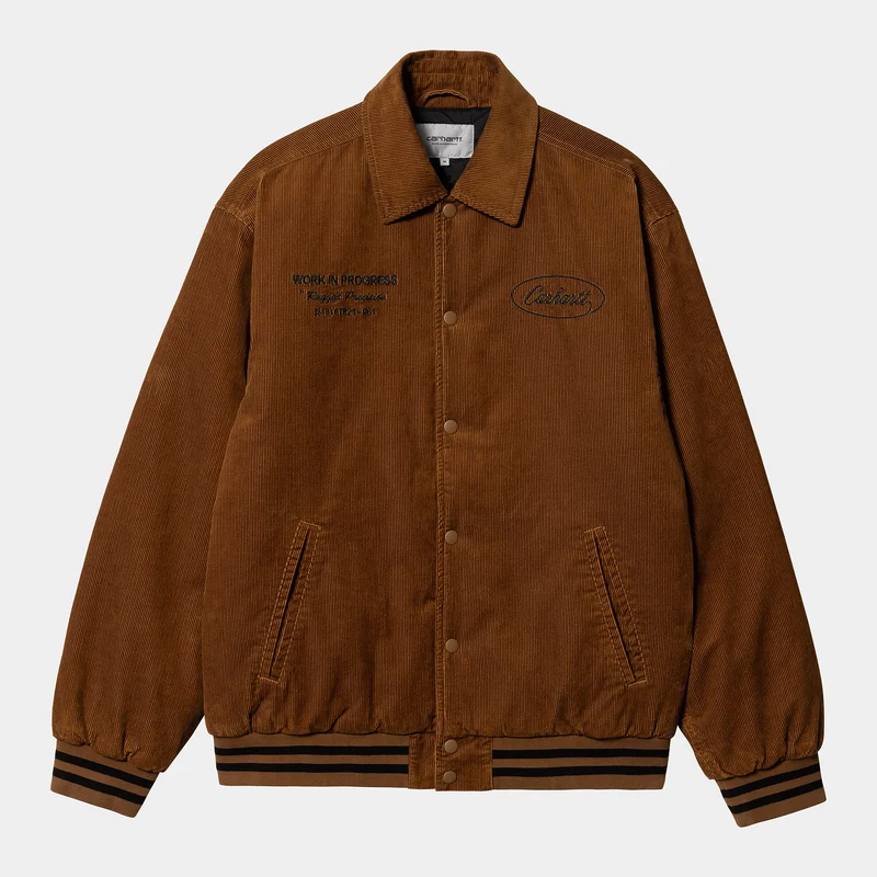 Carhartt WIP Herren Rugged Letterman-Jacke - Dunkel Hamilton Braun / Schwarz