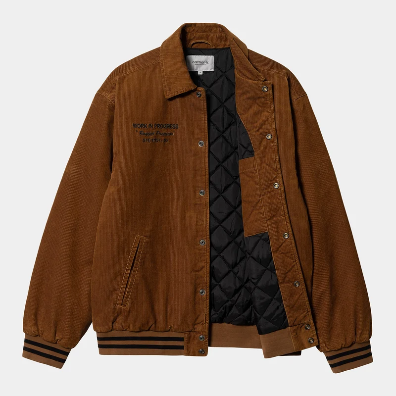 Carhartt WIP Herren Rugged Letterman-Jacke - Dunkel Hamilton Braun / Schwarz