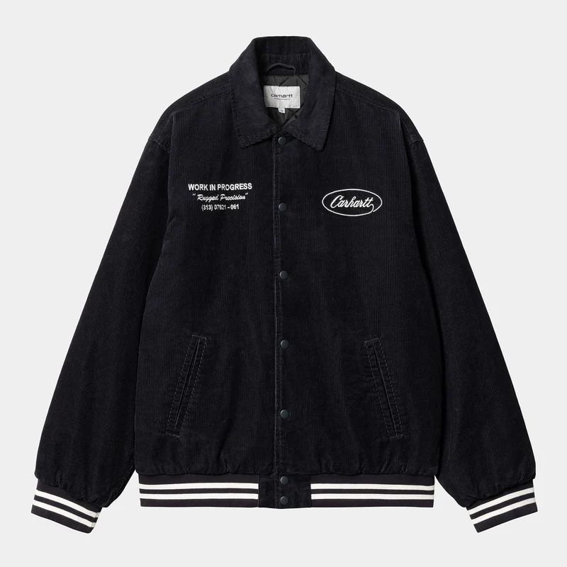 Carhartt WIP Herren Rugged Letterman Jacke - Dunkelblau / Wachs