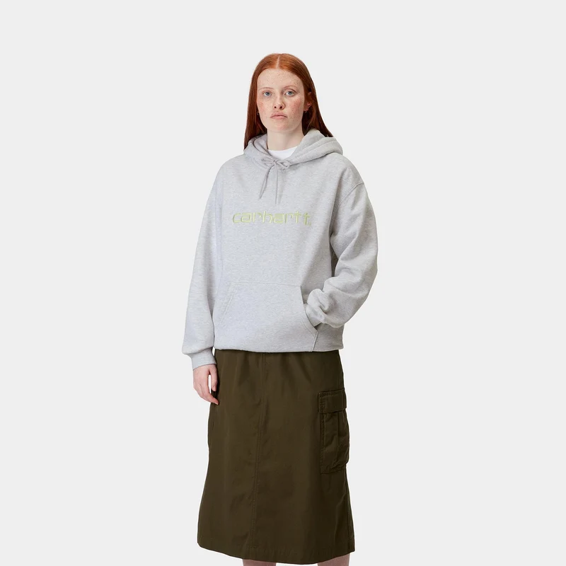 Carhartt WIP Frauen Carhartt Sweat Hoodie | Ash Heather / Air Green