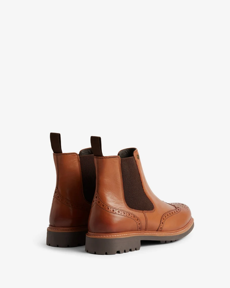 Hunter Händler für Herren-Cawdor-Brogues Chelsea Stiefel | Hellbraun