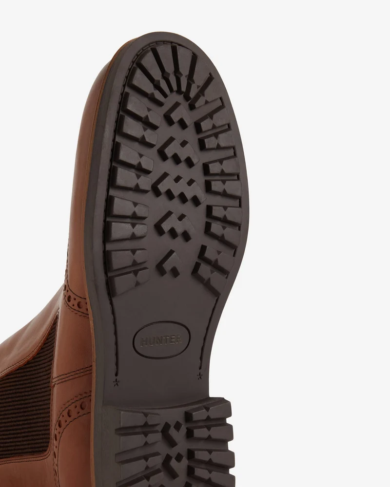Hunter Händler für Herren-Cawdor-Brogues Chelsea Stiefel | Hellbraun