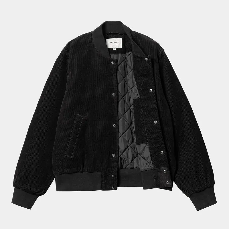 Carhartt WIP Damen Rugged Letterman Jacke - Schwarz / Wachs