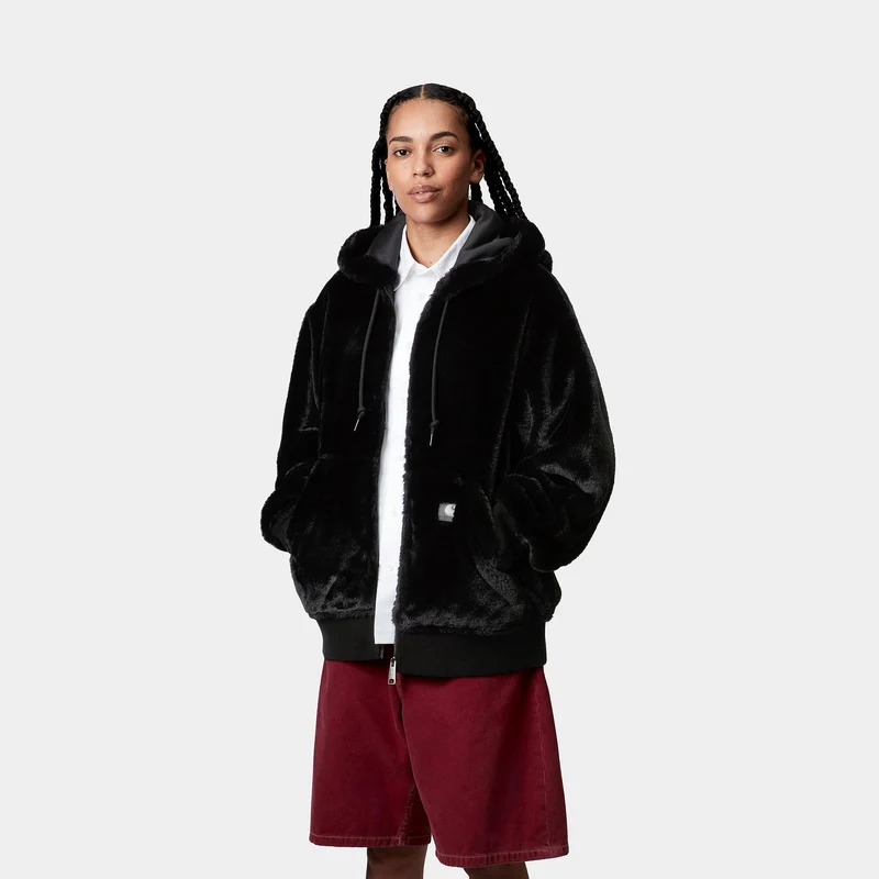 Carhartt WIP Damen Active Kunstpelzjacke | Schwarz