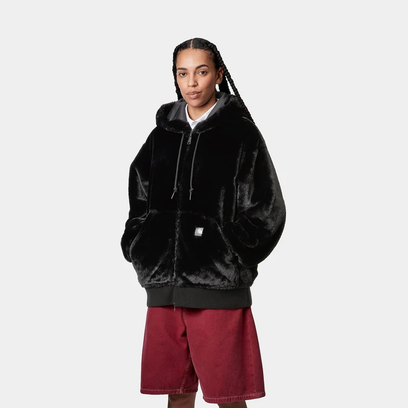 Carhartt WIP Damen Active Kunstpelzjacke | Schwarz