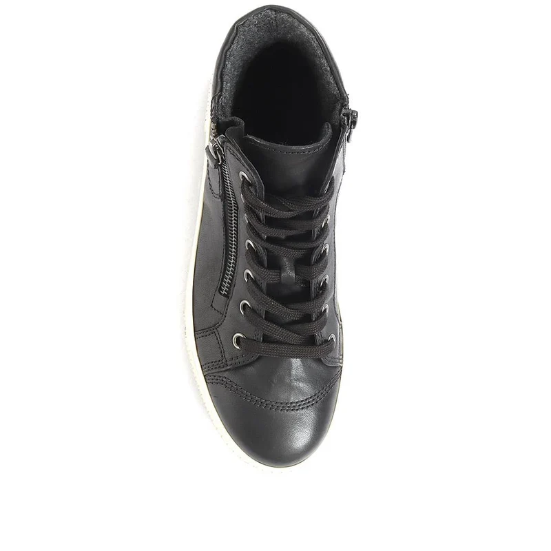 Bulner High Top Leather Trainers - GAB34515 / 320 630 - Black Leather