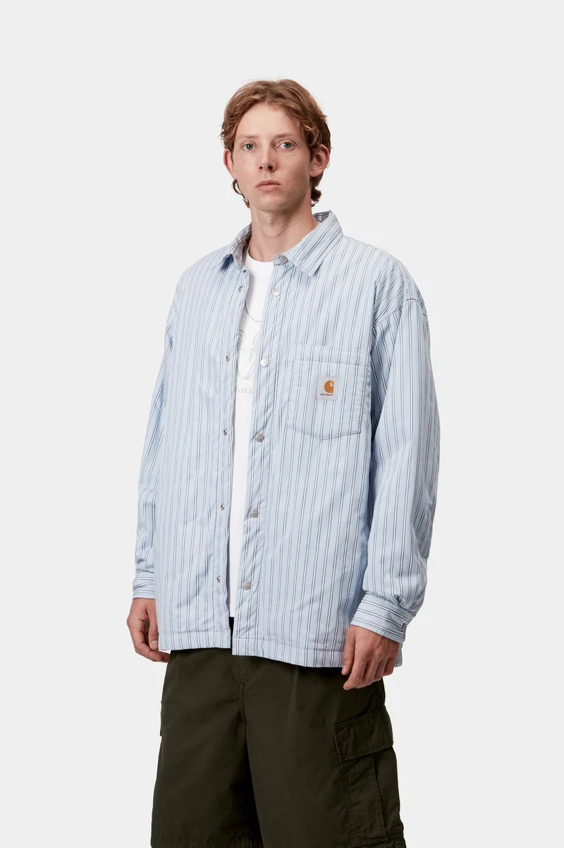 Carhartt WIP Herren Grimsby Hemdjacke | Blauer Nebel