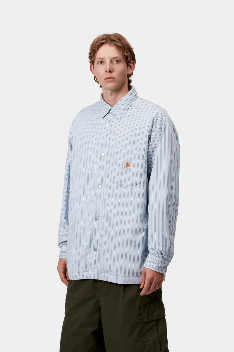 Carhartt WIP Herren Grimsby Hemdjacke | Blauer Nebel