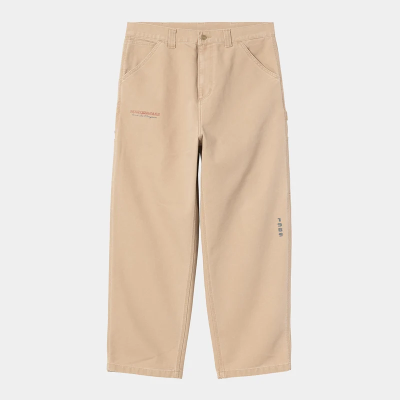 Carhartt WIP Herren OG Single Knee Hose mit Grafikprint | Dusty Hamilton Brown Heavy Stone Wash