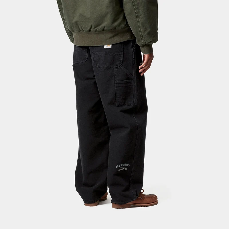Carhartt WIP Herren OG Single Knee Hose mit Grafikprint | Schwarz, stark stonewashed
