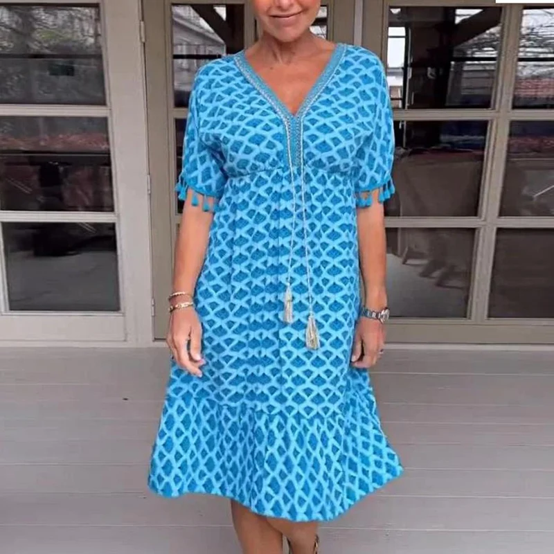 Savria- Freizeitkleid mit V-Ausschnitt