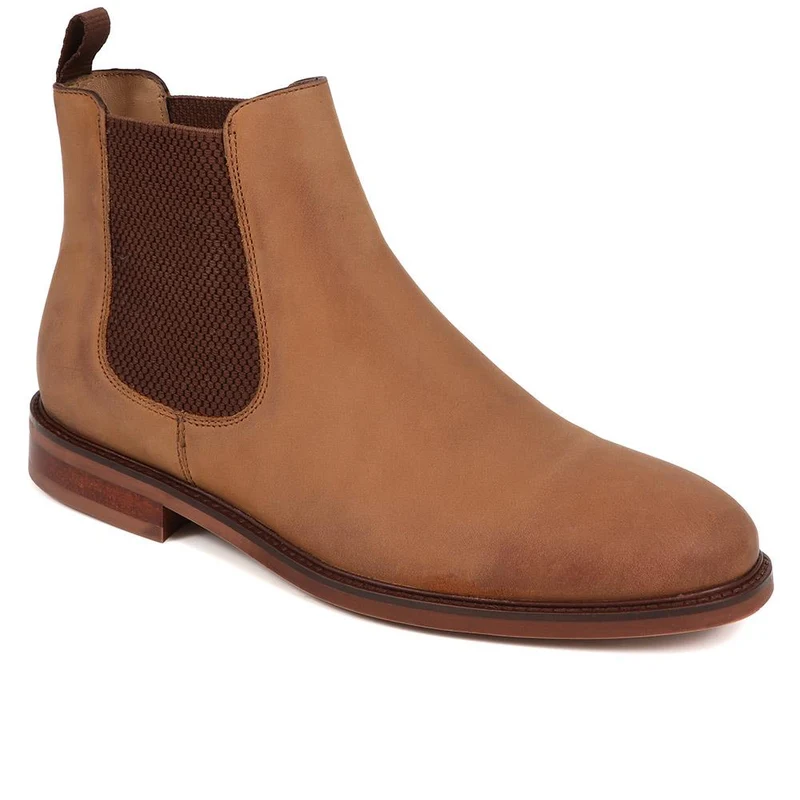 Debden Leather Chelsea Boots - DEBDEN / 320 461 - Tan Nubuck