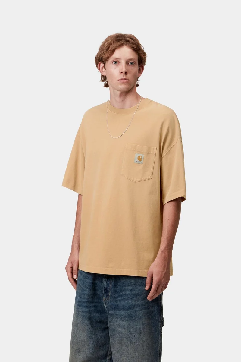 Carhartt WIP Herren Hudson Chalk Wash Pocket T-Shirt | Dusty Hamilton Brown