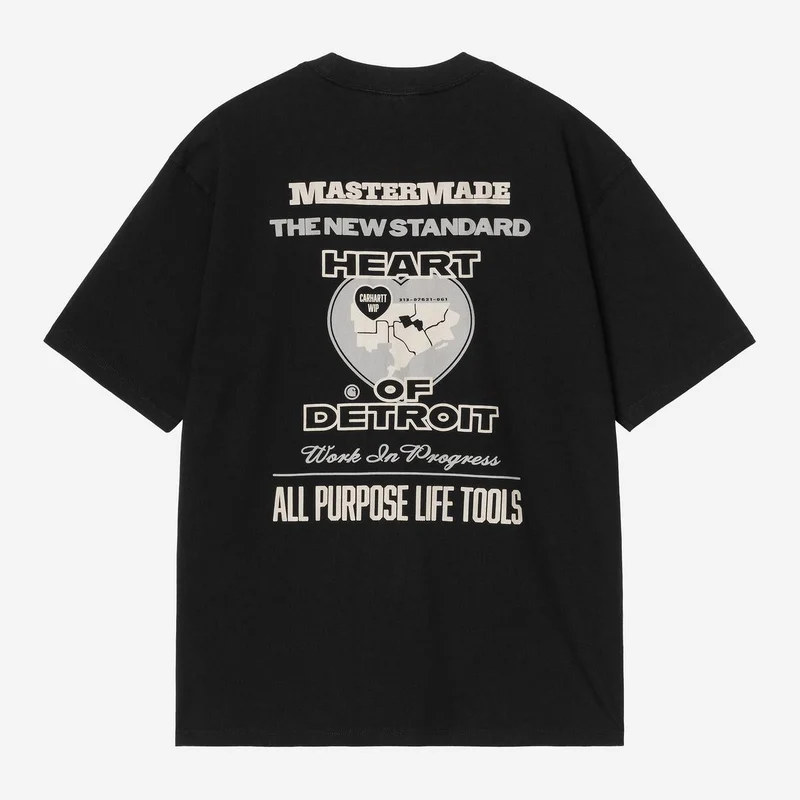 Carhartt WIP Herren Arcan Heavy Stone Wash T-Shirt | Schwarz