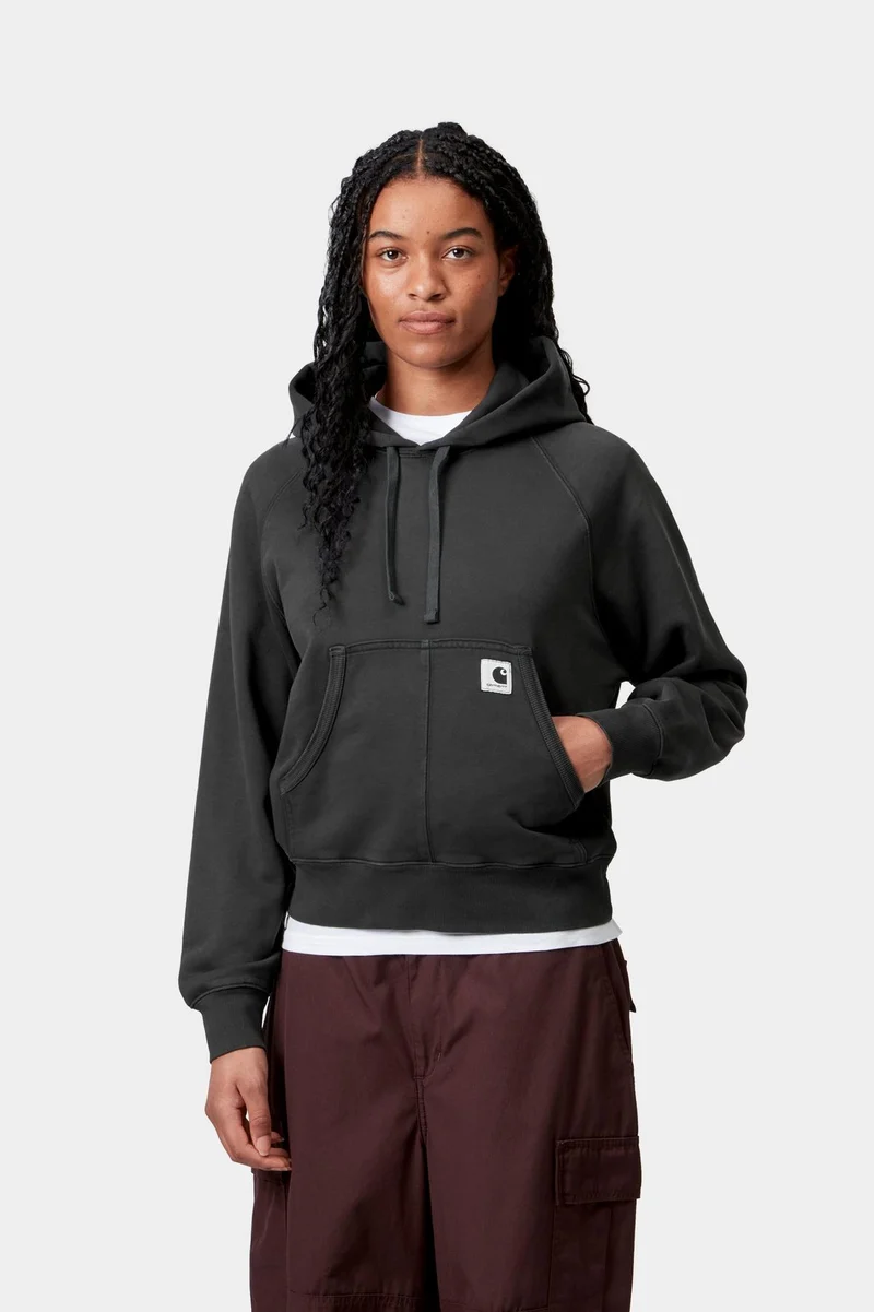 Carhartt WIP Hudson Chalk Wash Hoodie für Damen | Schwarz