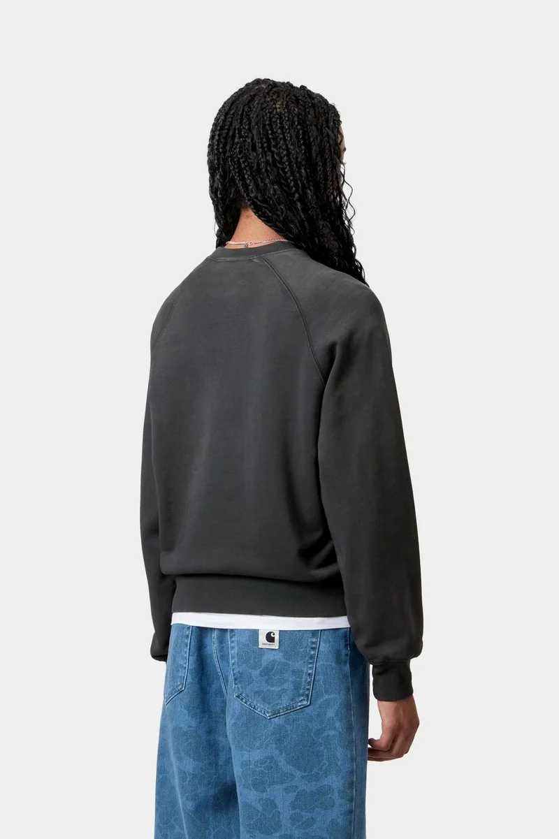 Carhartt WIP Hudson Chalk Wash Sweat Top für Damen | Schwarz