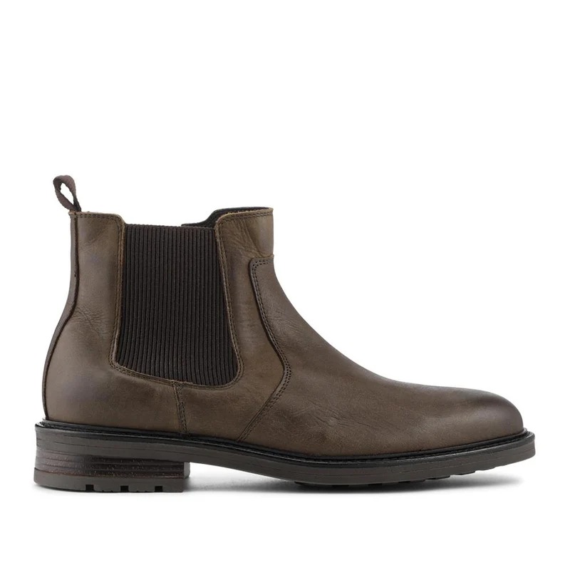 Feltham Heeled Leather Chelsea Boots - FELTHAM / 328 081 - Khaki