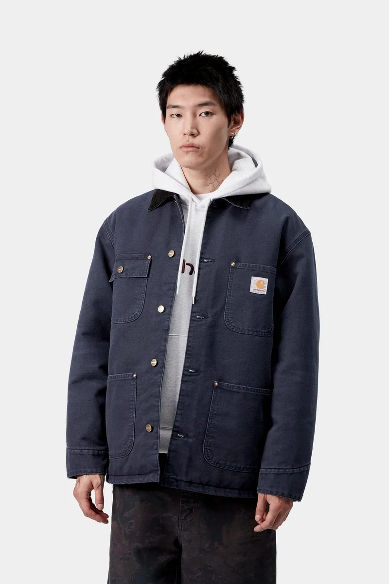 Carhartt WIP Herren OG Chore Manteljacke | Dunkles Marineblau/Schwarzer Stein-Canvas