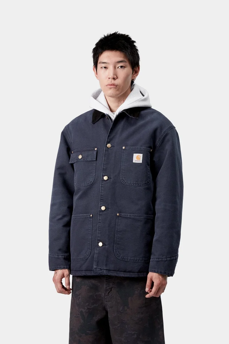 Carhartt WIP Herren OG Chore Manteljacke | Dunkles Marineblau/Schwarzer Stein-Canvas