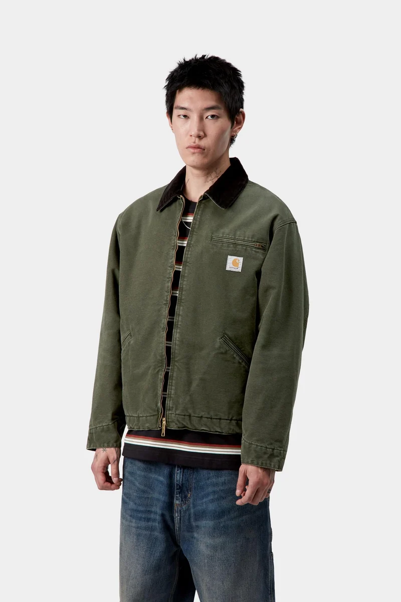 Carhartt WIP Herren OG Detroit Jacke | Olivgrün / Schwarzer Canvas