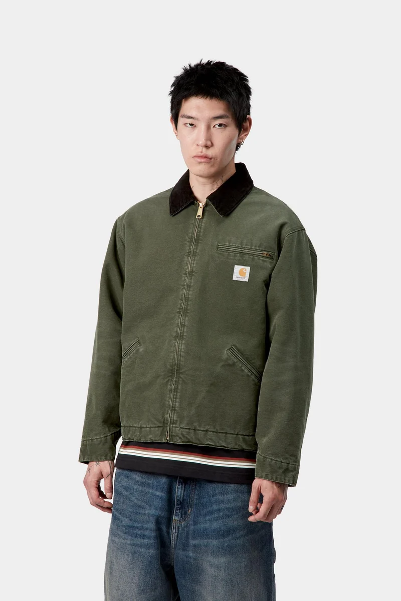 Carhartt WIP Herren OG Detroit Jacke | Olivgrün / Schwarzer Canvas