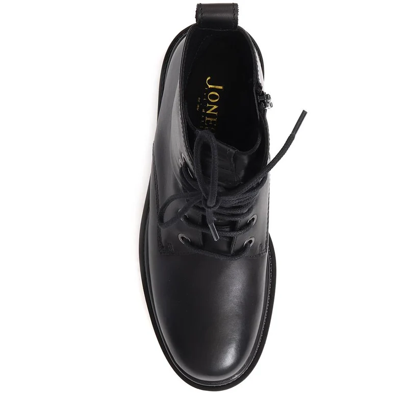 Davi Leather Lace Up Boots - DAVI / 324 255 - Black
